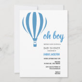 Oh Boy Blue Hot Air ballon Baby shower Kaart (Voorkant)