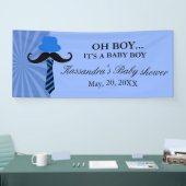 OH BOY! Blue Little Man Baby Boy Shower Banner (Beurs)