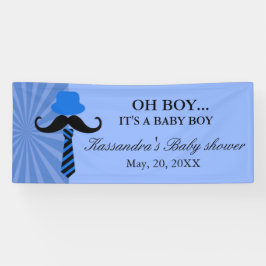 OH BOY! Blue Little Man Baby Boy Shower Banner
