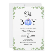 Oh Boy Blue Pumpkin Herfst Baby shower