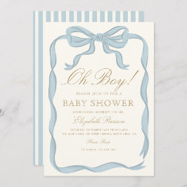 Oh boy Blue Ribbon Schattige Elegant Baby shower Kaart