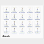 OH BOY! Blue Silhouette Baby Sprinkle Vierkante Sticker (Vel)