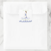 OH BOY! Blue Silhouette Baby Sprinkle Vierkante Sticker (Tas)