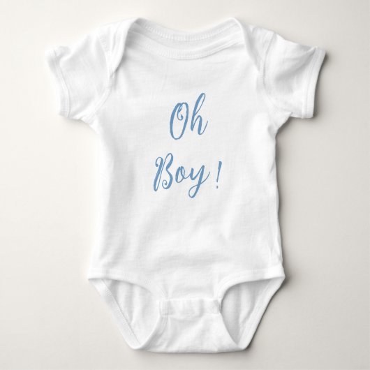 Oh boy blue simpel baby pak romper (Voorkant)
