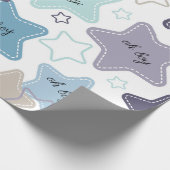 Oh Boy Blue Stars Baby shower Baby Gift Cadeaupapier (Hoek)