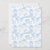 Oh Boy Blue Toile Safari Animal Baby shower Kaart (Achterkant)
