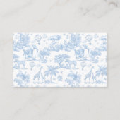 Oh Boy Blue Toile Safari Baby shower Luier Informatiekaartje (Achterkant)