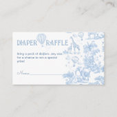 Oh Boy Blue Toile Safari Baby shower Luier Informatiekaartje (Voorkant)