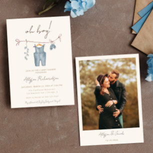 Oh Boy Boho babykleding blauw baby shower Kaart