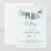 Oh boy boho kleding baby shower kaart (Voorkant / Achterkant)