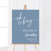 Oh Boy Boho Minimalistisch Baby shower Welkom Poster