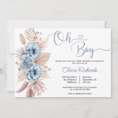 Oh Boy Boho Pampas Grass Baby shower Kaart (Voorkant)