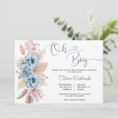 Oh Boy Boho Pampas Grass Baby shower Kaart (Staand voorkant)