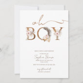 Oh Boy Boho Tropical Flowers Boy Baby shower Kaart (Voorkant)