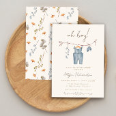 Oh Boy boho waterverf babykleding blauw douche Kaart