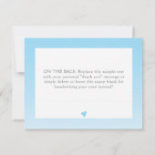 OH BOY Bold Overlay Light Blue Modern Baby shower Bedankkaart (Achterkant)
