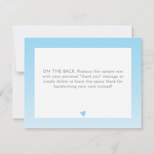 OH BOY Bold Overlay Light Blue Modern Baby shower Bedankkaart (Achterkant)