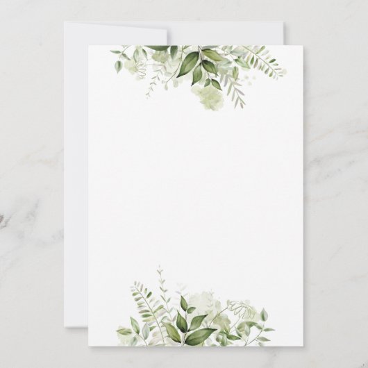 Oh Boy Botanical Greenery Gold Baby shower Kaart (Achterkant)