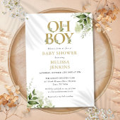 Oh Boy Botanische Groene Goud Baby Shower Kaart
