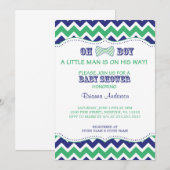 OH BOY Bow Stropdas Baby shower Uitnodigen Kaart (Voorkant / Achterkant)