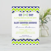 OH BOY Bow Stropdas Boy Baby shower nodigt uit Kaart (Staand voorkant)