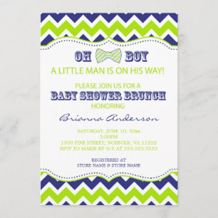 OH BOY Bow Stropdas Boy Baby shower nodigt uit Kaart