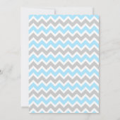 OH BOY Bowtie baby shower / blauw grijs chevron Kaart (Achterkant)