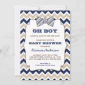 OH BOY Bowtie baby shower/marjoor bruin chevron Kaart (Voorkant)