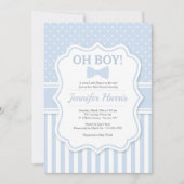 Oh Boy Bowtie Baby shower Uitnodiging (Voorkant)