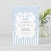 Oh Boy Bowtie Baby shower Uitnodiging (Staand voorkant)