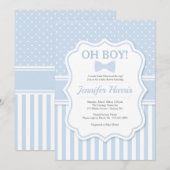 Oh Boy Bowtie Baby shower Uitnodiging (Voorkant / Achterkant)