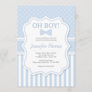 Oh Boy Bowtie Baby shower Uitnodiging