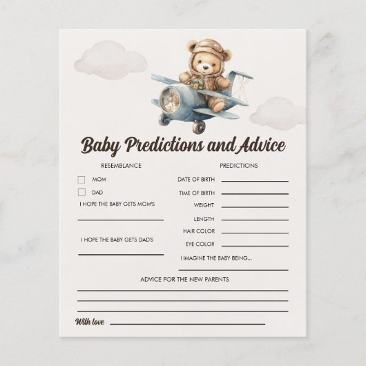 Oh Boy, Brown Bear Baby shower boy (Voorkant)