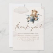 Oh Boy, Brown Bear Baby shower boy Bedankkaart (Voorkant)