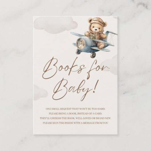 Oh Boy, Brown Bear Baby shower boy Informatiekaartje (Voorkant)