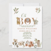 Oh Boy Brown Boho Safari Animals Shower Kaart (Voorkant)