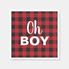 Oh Boy Buffalo Check Plaid Baby shower servetten