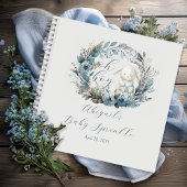 Oh Boy Bunny Blue Floral Baby Sprinkle Guest Book Notitieboek