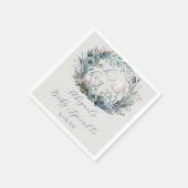 Oh Boy Bunny Rabbit Blue Floral Baby Sprinkle Servet (Hoek)