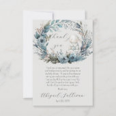 Oh Boy Bunny Rabbit Blue Floral Wreath Baby shower Bedankkaart (Voorkant)