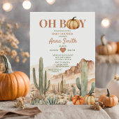 Oh Boy Cactus Desert Landschap Pompoen Baby shower Kaart