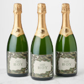 Oh Boy Camo Baby shower Sparkling Wijnetiket (Flessen)
