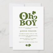 Oh Boy Charm St. Patrick's Day Baby shower Kaart (Voorkant)