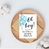 Oh boy! Charmante Blue Baby shower Invitation Kaar Kaart