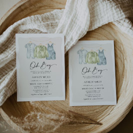 Oh Boy Clothes Baby shower Uitnodiging