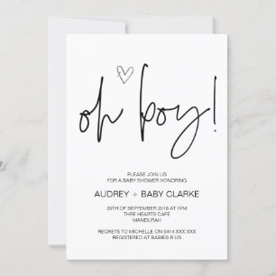 Oh Boy Cute Baby shower Party Mam. Kaart