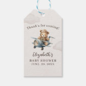 Oh Boy, Cute Bear Baby shower boy Cadeaulabel (Voorkant)