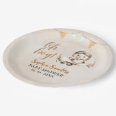 Oh Boy, Cute Bear Baby shower boy Papieren Bordje (Gekanteld)