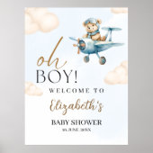 Oh Boy, Cute Bear Baby shower boy Poster (Voorkant)