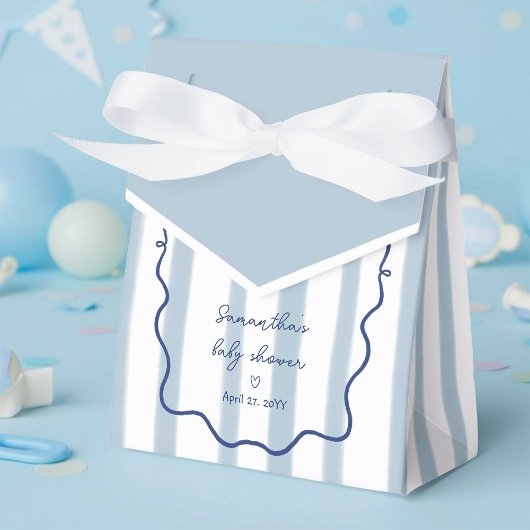 Oh Boy Cute Modern Dusty Blue Baby Shower Bedankdoosjes